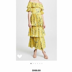 Floral yellow tiered dress